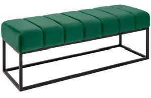 Moebel Living Smaragdově zelená sametová lavice Bulet 108 cm