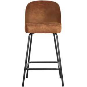 Hoorns Koňakově hnědá kožená barová židle Tergi 65 cm