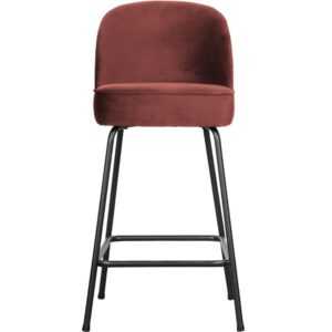 Hoorns Kaštanově hnědá sametová barová židle Tergi 65 cm