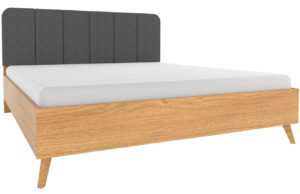 Arbyd Dubová postel Thia 180 x 200 cm s látkovým čelem
