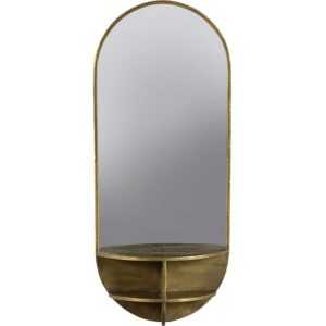 Hoorns Mosazné kovové závěsné zrcadlo Liken 83x36 cm