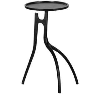 Hoorns Černý kovový odkládací stolek Legaso 31 cm