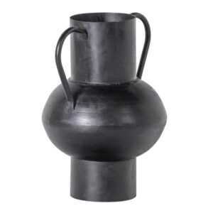 Hoorns Černá kovová váza Jankin 20 cm