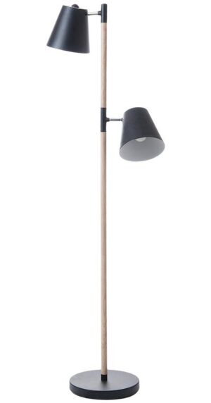 Time for home Černá kovová stojací lampa Kerry 150 cm