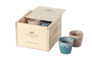 Dřevěný box s 8 barevnými šálky na lungo COSTA NOVA GRESPRESSO 0