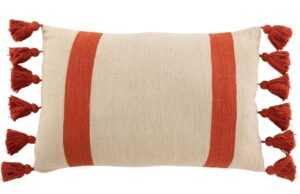 Červený bavlněný polštář J-line Groovy 40 x 72 cm