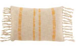 Žlutý bavlněný polštář J-line Ochois 40 x 74 cm
