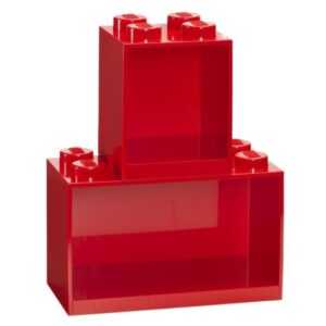 Set dvou červených nástěnných polic LEGO® Brick