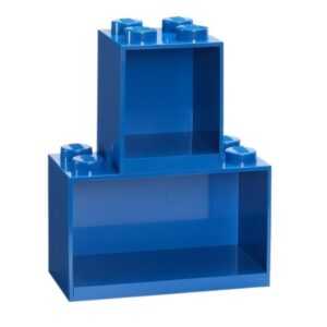 Set dvou modrých nástěnných polic LEGO® Brick