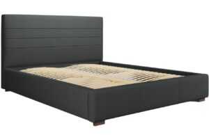 Tmavě šedá látková postel MICADONI Aranda 160 x 200 cm