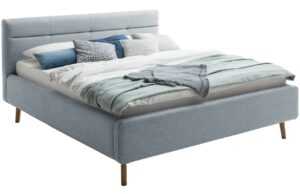 Šedo modrá dvoulůžková postel Meise Möbel Lotte 180 x 200 cm s úložným prostorem