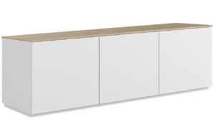 Bílá lakovaná komoda TEMAHOME Join 180 x 50 cm s dubovou deskou