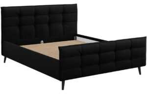 Černá sametová dvoulůžková postel MICADONI Bruce 160 x 200 cm