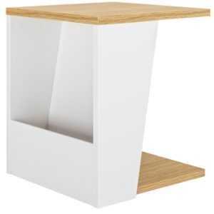 Bílý dubový odkládací stolek TEMAHOME Albi 40 x 40 cm