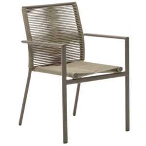 Hnědá kovová zahradní židle Kave Home Culip s výpletem