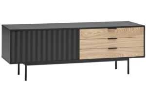 Černý lakovaný TV stolek Teulat Sierra 140 x 40 cm