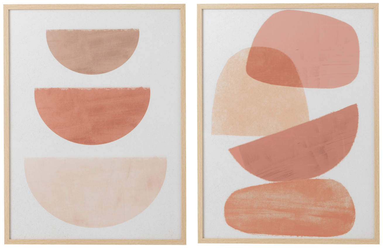 Set dvou abstraktních obrazů J-line Wlato 83 x 62 cm
