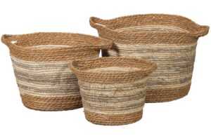 Hoorns Set tří dekorativních košíků z přírodních vláken Ula 35/30/25 cm