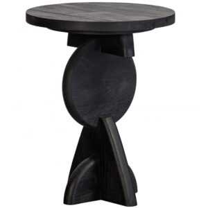 Hoorns Černý dřevěný odkládací stolek Norac 40 cm