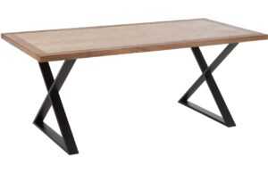 Dřevěný jídelní stůl J-line Zigtem 200 x 95 cm s černou podnoží
