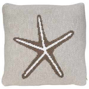Šedý pletený dětský polštář Quax Starfish 30 x 30 cm