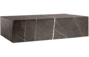 Hnědo šedý mramorový konferenční stolek AUDO PLINTH 100 x 60 cm