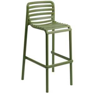 Nardi Zelená plastová zahradní barová židle Doga 75 cm