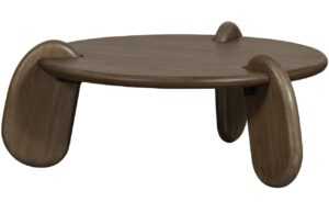 Hoorns Hnědý dřevěný konferenční stolek Ruthie 100 cm