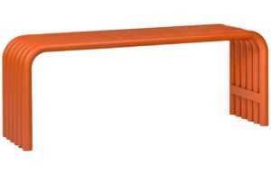 Noo.ma Oranžová kovová lavice Nokk 114 cm