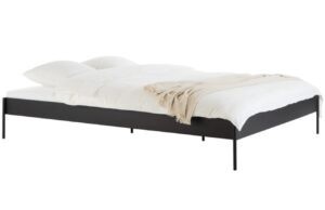 Noo.ma Černá kovová dvoulůžková postel Eton 140 x 200 cm