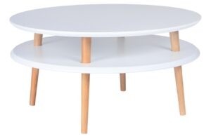 Bílý lakovaný konferenční stolek RAGABA UFO 70 cm