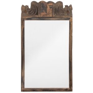 Hnědé dřevěné závěsné zrcadlo Bloomingville Ayia 76 x 43 cm