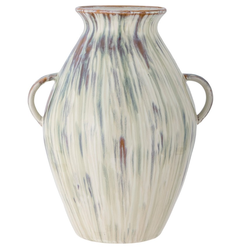 Zeleno-béžová kameninová váza Bloomingville Sanella 28