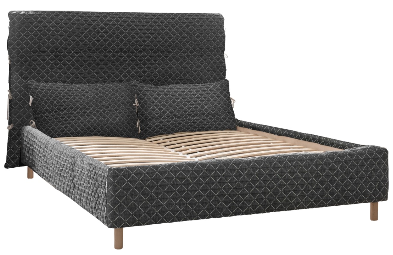 Šedá čalouněná dvoulůžková postel Miuform Sleepy Luna 160 x 200 cm