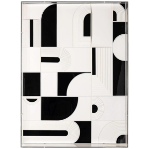 Černobílý abstraktní obraz Richmond Dynamic 95 x 70 cm