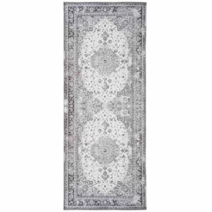 Nordic Living Černobílý běhoun Shola 80 x 200 cm s orientálními vzory