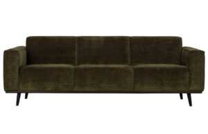 WOOOD Tmavě zelená manšestrová třímístná pohovka Twilight 230 cm