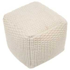 Béžový puf Kave Home Mascarell 45 x 45 cm