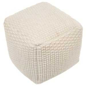Béžový puf Kave Home Mascarell 45 x 45 cm