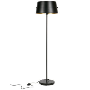 WOOOD Černá kovová stojací lampa Loma 145 cm