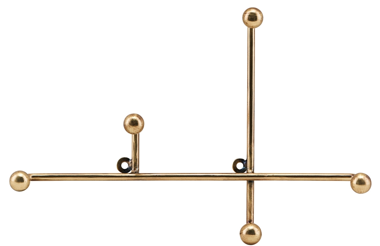 House Doctor Mosazný nástěnný věšák Prea