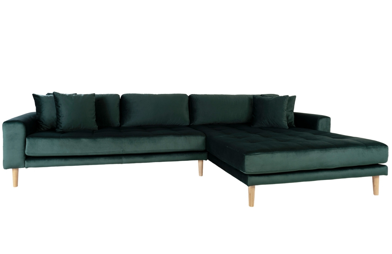 Nordic Living Sametová rohová pohovka Limo 290 cm