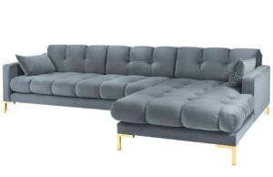Micadoni Sametová rohová pohovka Mamaia 293 cm