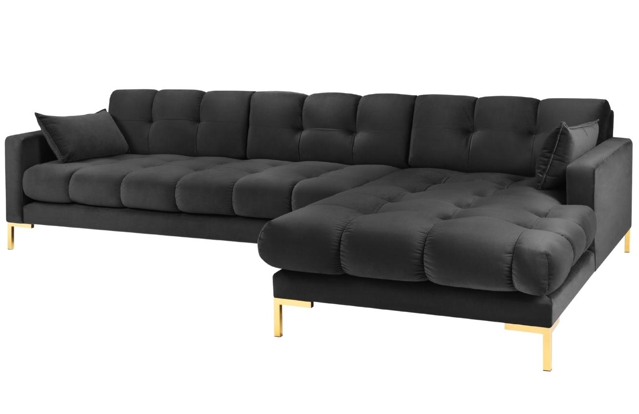 Micadoni Sametová rohová pohovka Mamaia 293 cm