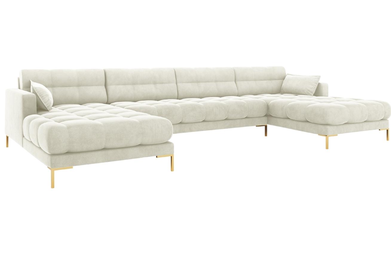 Micadoni Sametová rohová pohovka Mamaia 383 cm