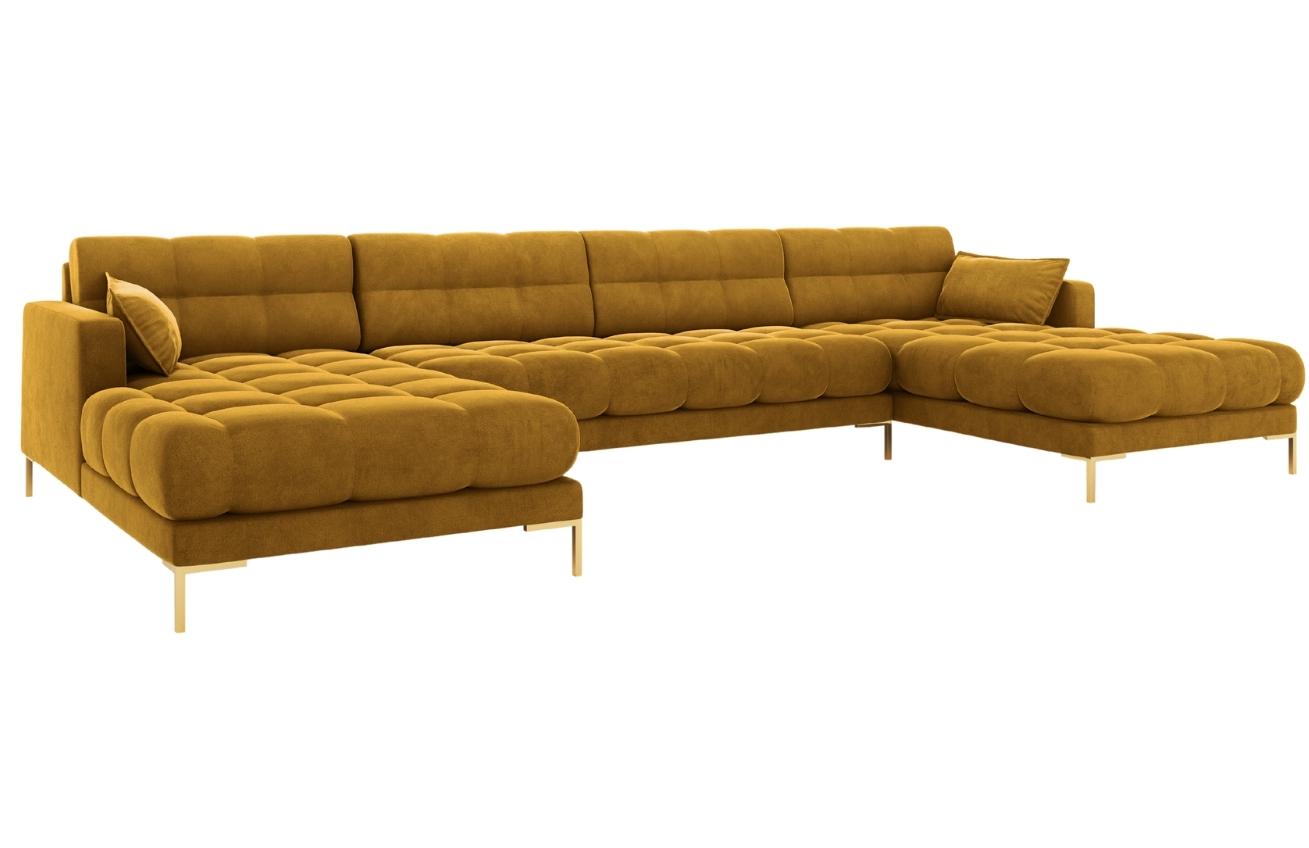 Micadoni Sametová rohová pohovka Mamaia 383 cm