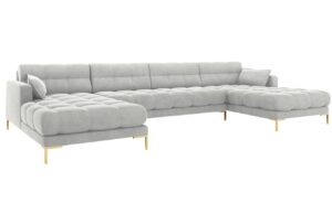 Micadoni Sametová rohová pohovka Mamaia 383 cm