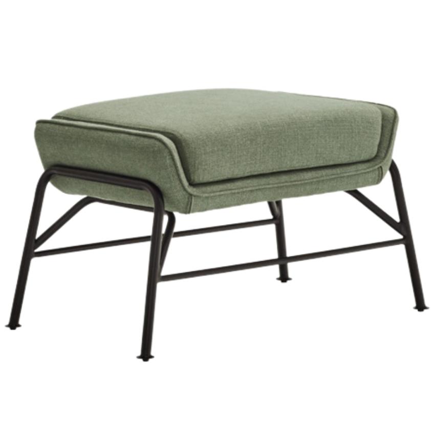 Šedozelená látková podnožka Teulat Sadira 43 x 69 cm