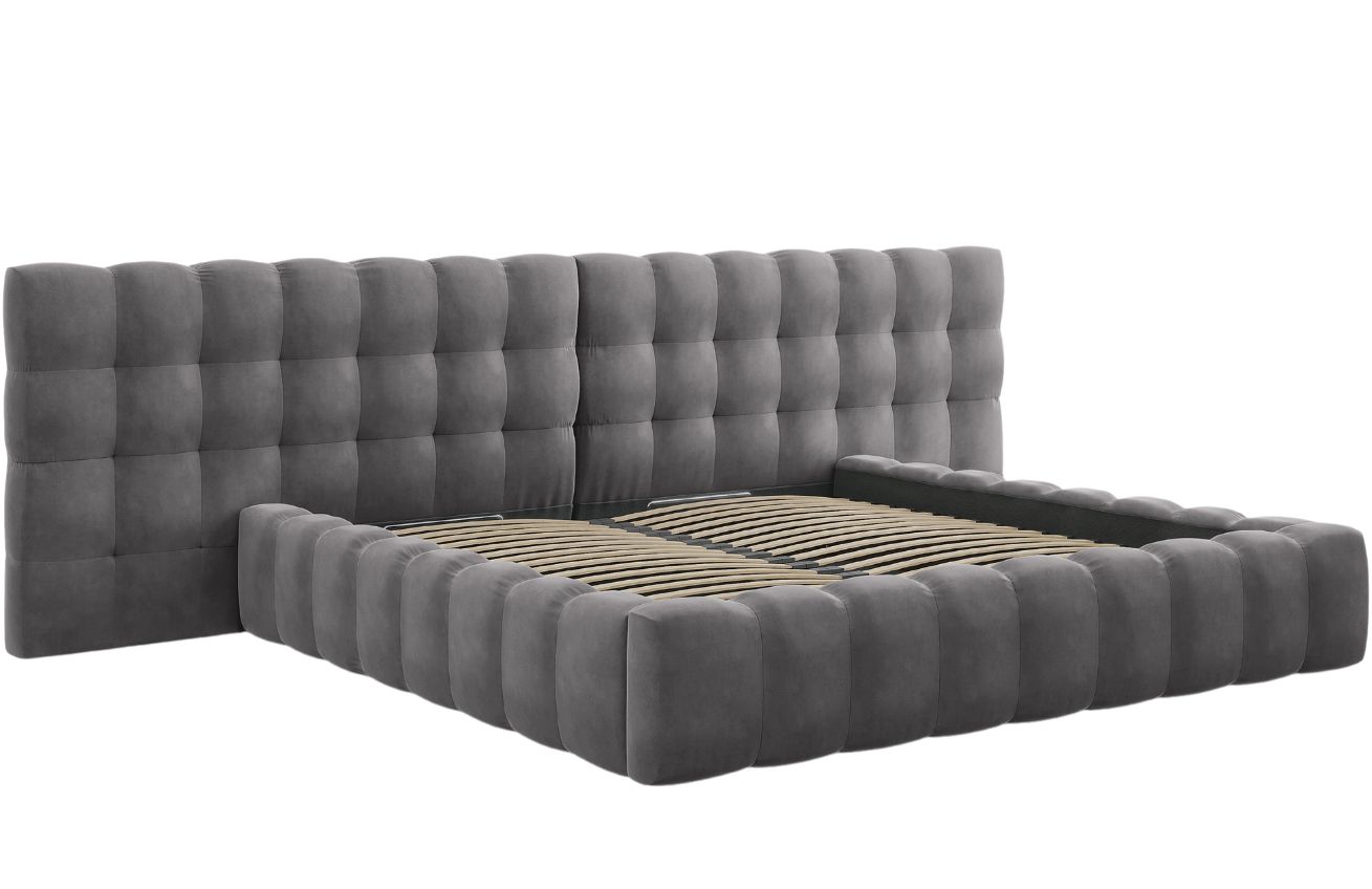 Micadoni Sametová postel Mamaia 200 x 200 cm s úložným prostorem