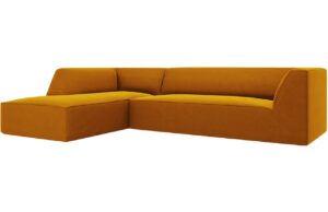 Micadoni Sametová rohová pohovka Ruby 273 cm